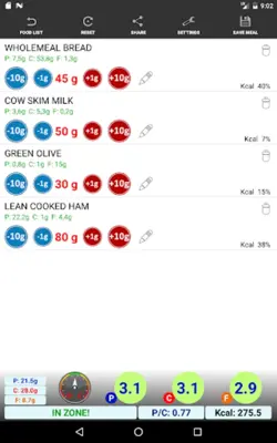 Zone Diet Free android App screenshot 1